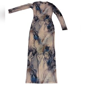 Longsleeve Mesh Maxi Dress